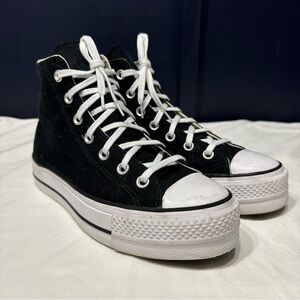 Converse All Star Classic Black White Platform High Top grunge punk y2k gift